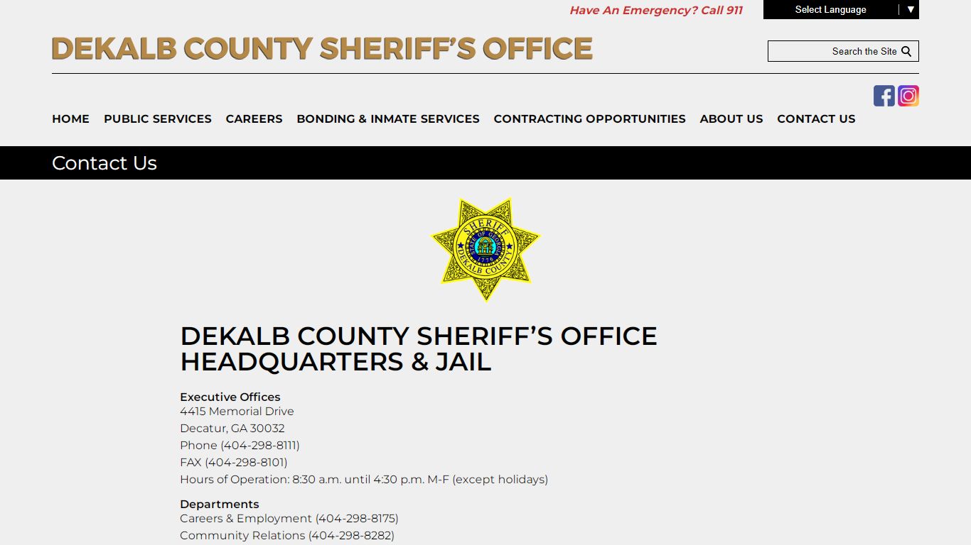 Contact Us - DeKalb County Sheriff's Office